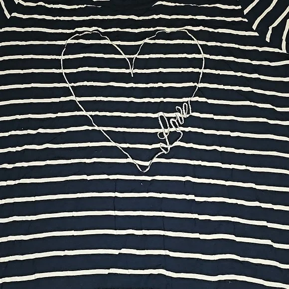 Maurices Plus sz striped heart LOVE short sleeve top. Sz 3x - Picture 3 of 5